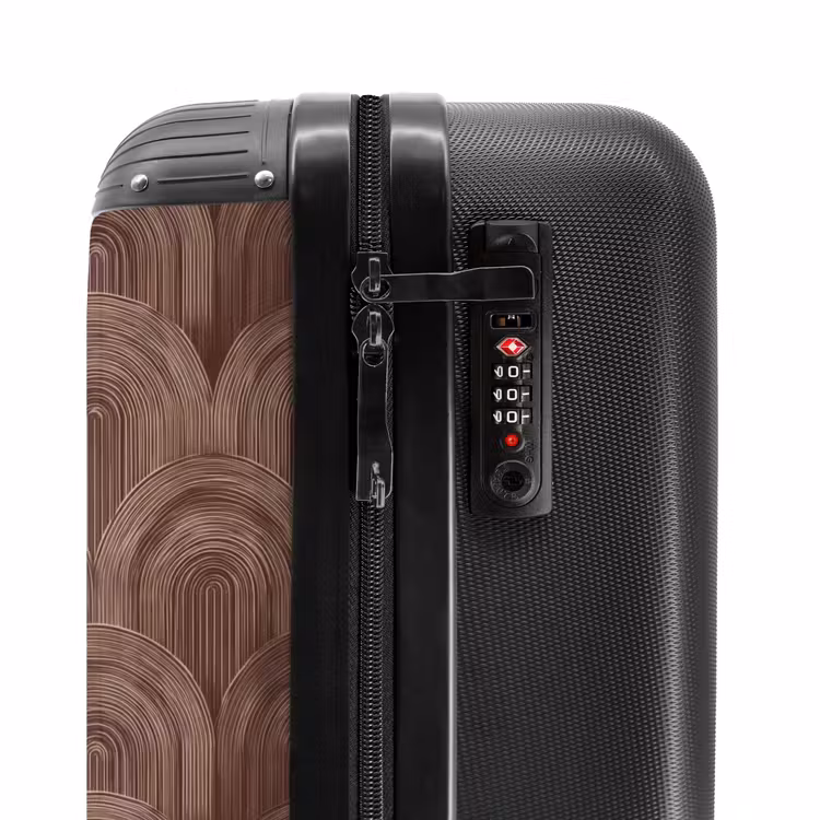 Koffer - Rhythmisch – Effekt – Braun - Ritmisch - Effect - Bruin NBS - Handbagage koffer - Vrouwen middel