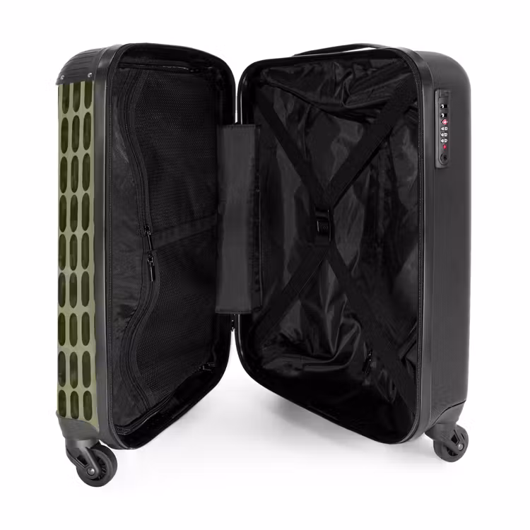 Koffer - Rhythmisch – Effekt – Grün - Ritmisch - Effect - Groen NBS - Handbagage koffer - Vrouwen middel