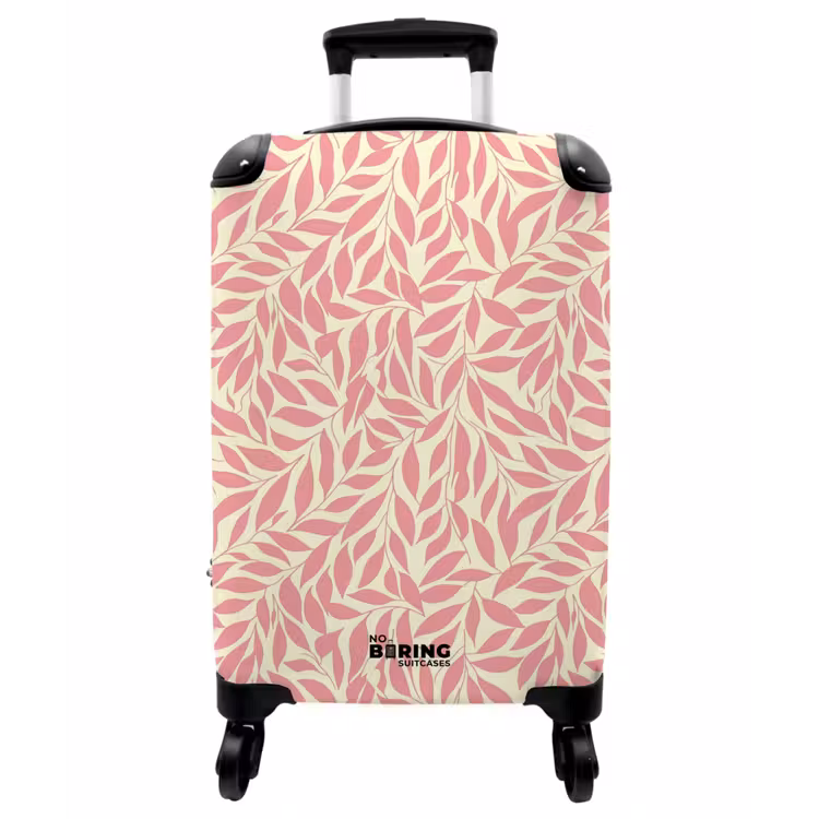 Koffer - Rosa – Blätter – Dynamisch – Muster - Roze - Bladeren - Dynamisch - Patroon NBS - Handbagage koffer - Vrouwen middel