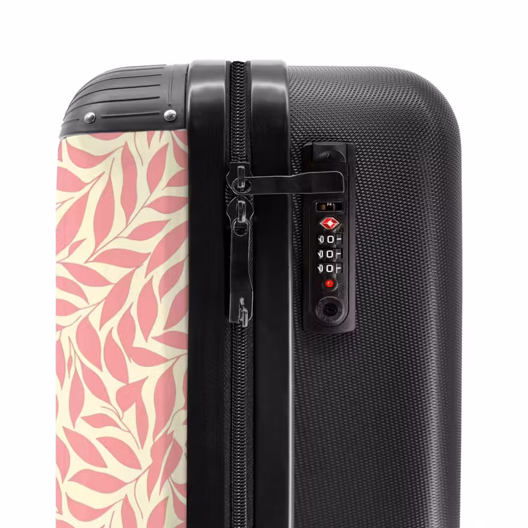 Koffer - Rosa – Blätter – Dynamisch – Muster - Roze - Bladeren - Dynamisch - Patroon NBS - Handbagage koffer - Vrouwen middel