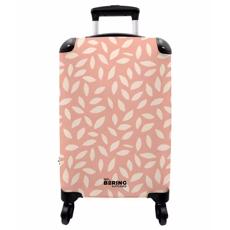 Koffer - Rosa – Blätter – Verspielt – Muster - Roze - Bladeren - Speels - Patroon NBS - Handbagage koffer - Vrouwen middel
