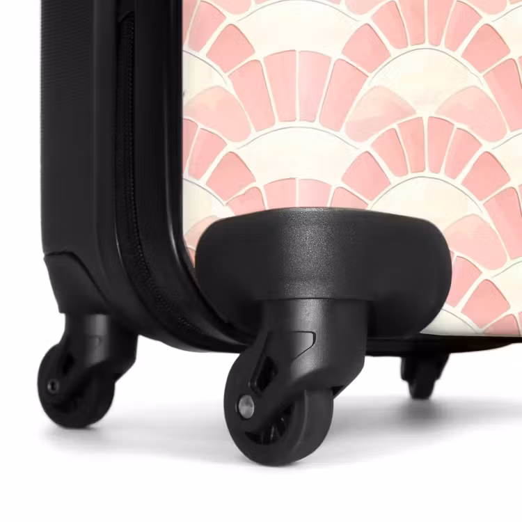 Koffer - Rosa – Fächer – Mosaik – Muster - Roze - Waaiers - Mozaïek - Patroon NBS - Handbagage koffer - Vrouwen middel