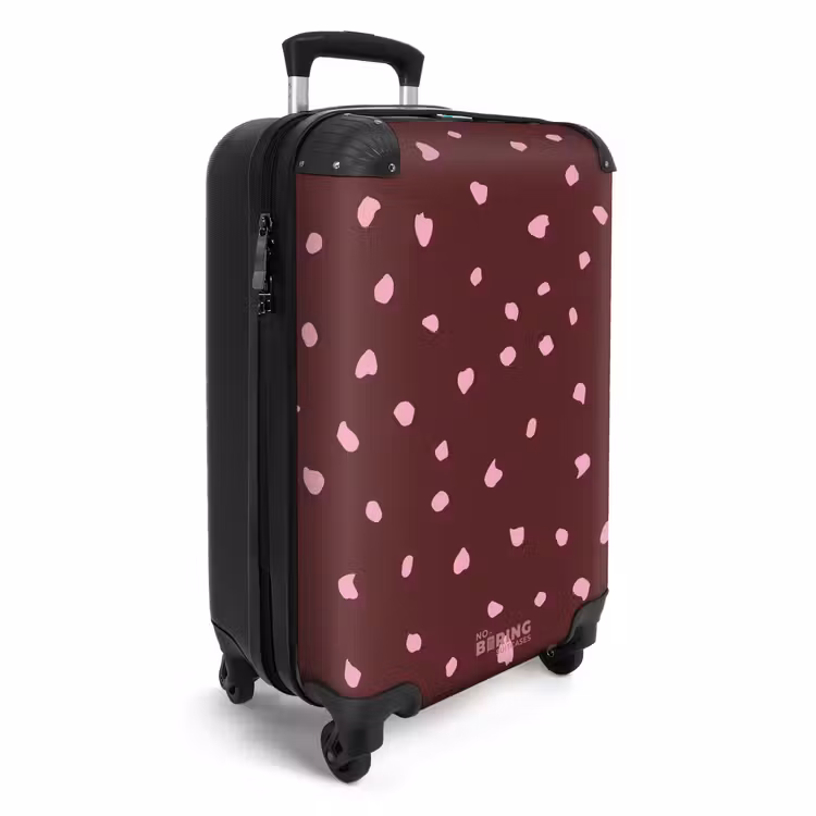 Roze vlekken op bordeaux gekleurde achtergrond NBS - Handbagage koffer - Kinderen Unisex middel -productfoto_3d