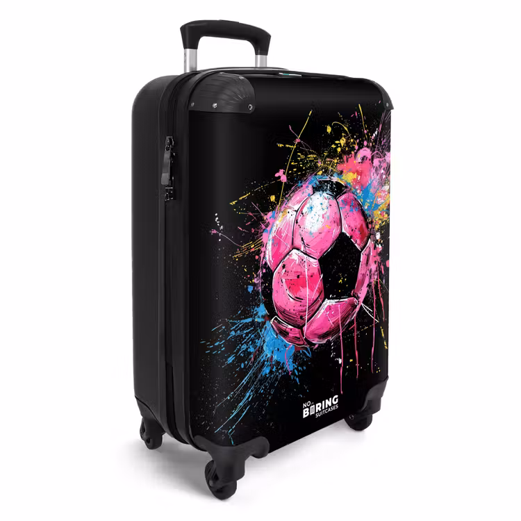 Roze voetbal met graffiti NBS - Handbagage koffer - Unisex middel -productfoto_3d