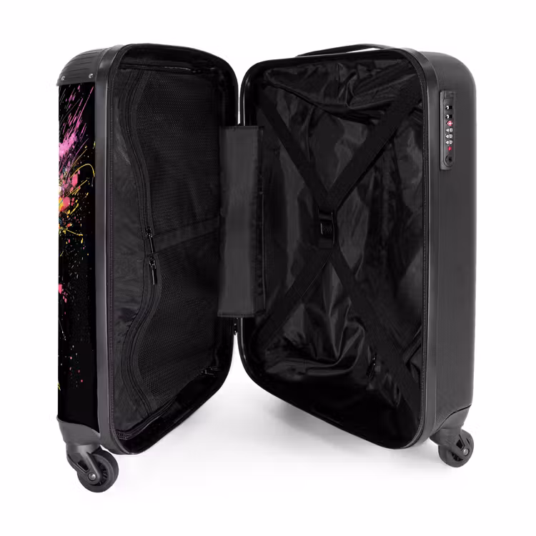 Roze voetbal met graffiti NBS - Handbagage koffer - Unisex middel -binnenkant