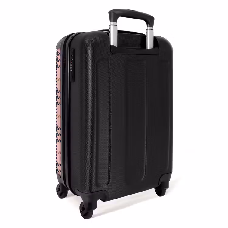 Roze geruite ruitstructuur symmetrisch NBS - Handbagage koffer - Kinderen Unisex middel -achterkant