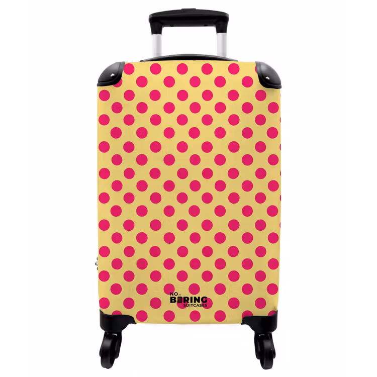 Koffer - Rosa – Punkte – Gelb - Roze - Stippen - Geel NBS - Handbagage koffer - Vrouwen middel