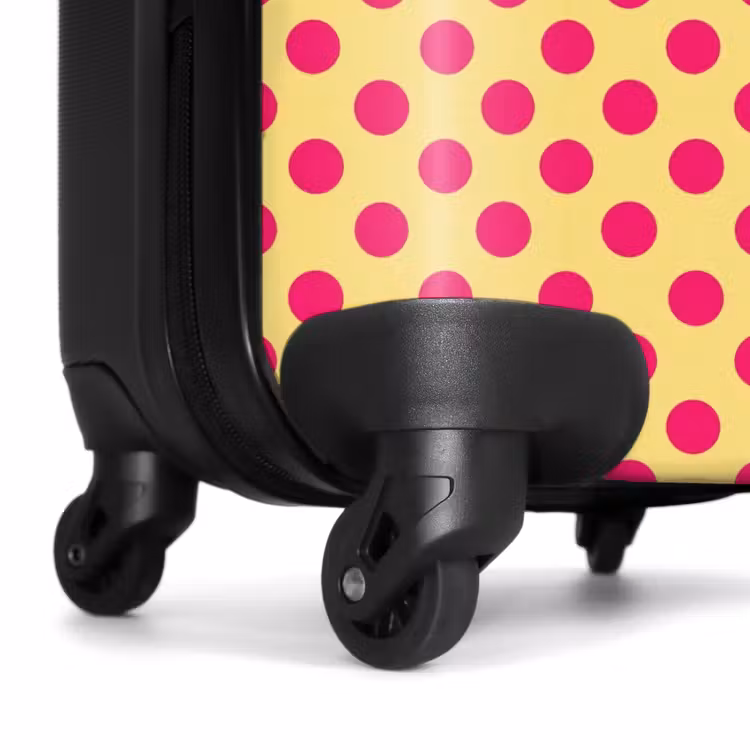 Koffer - Rosa – Punkte – Gelb - Roze - Stippen - Geel NBS - Handbagage koffer - Vrouwen middel