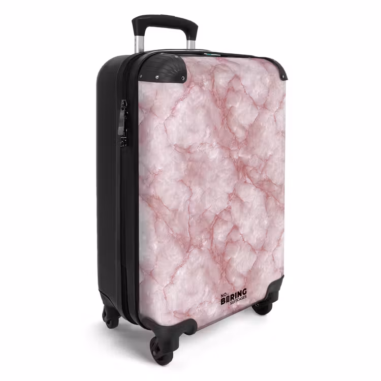 Roze - Kwartsmarmer - Aders NBS - Handbagage koffer - Volwassenen Unisex middel -productfoto_3d