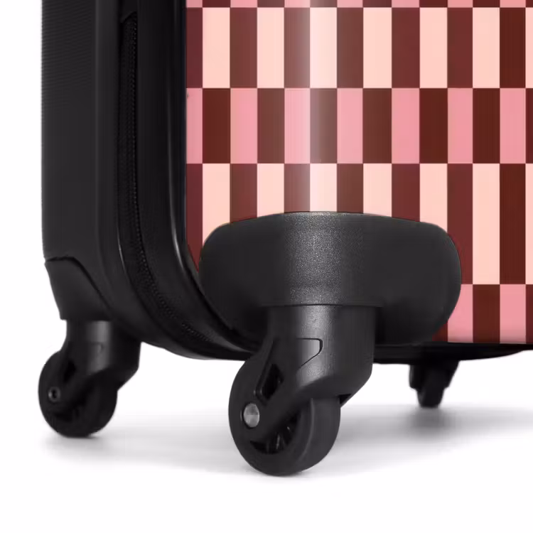 Koffer - Rosa – Rot – Würfel - Roze - Rood - Blokjes NBS - Handbagage koffer - Vrouwen middel
