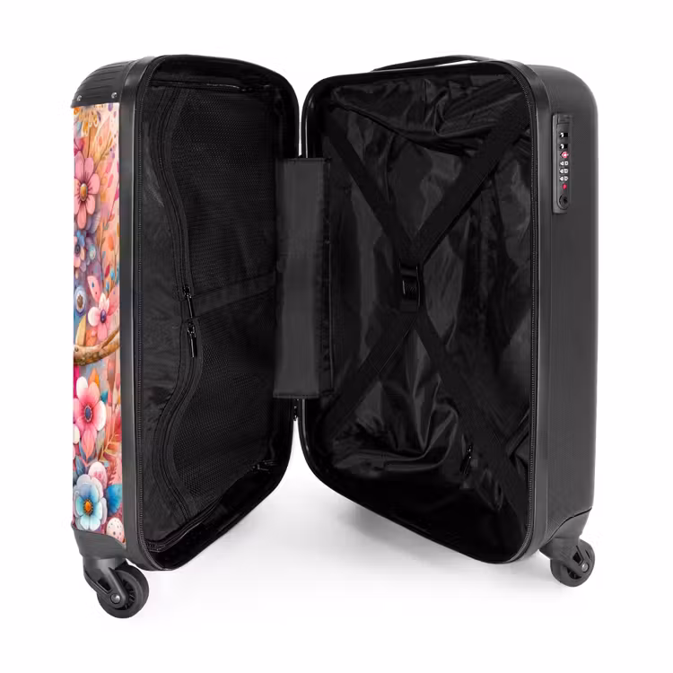 Roze robijn NBS - Handbagage koffer - Unisex middel -binnenkant