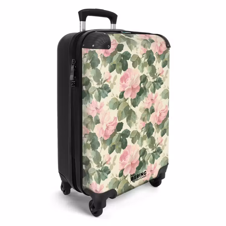 Koffer - Rosen - Botanisch - Rosa - Rozen - Botanisch - Roze NBS - Handbagage koffer - Vrouwen middel