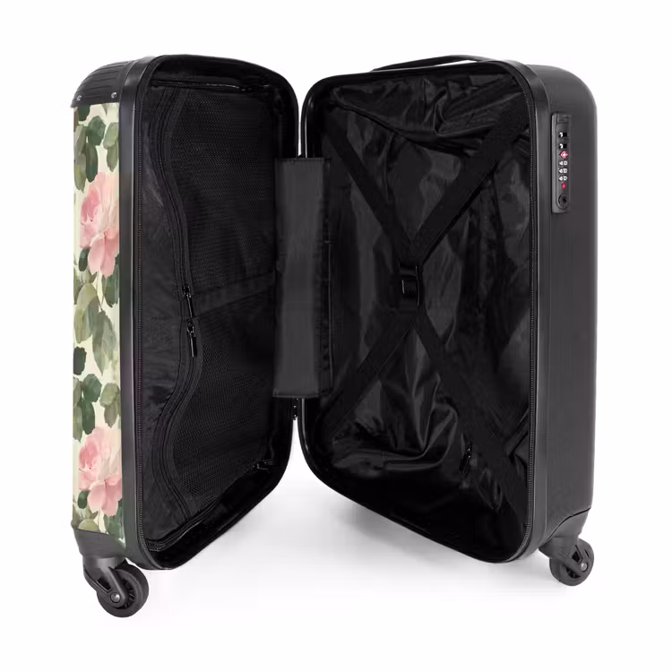 Koffer - Rosen - Botanisch - Rosa - Rozen - Botanisch - Roze NBS - Handbagage koffer - Vrouwen middel
