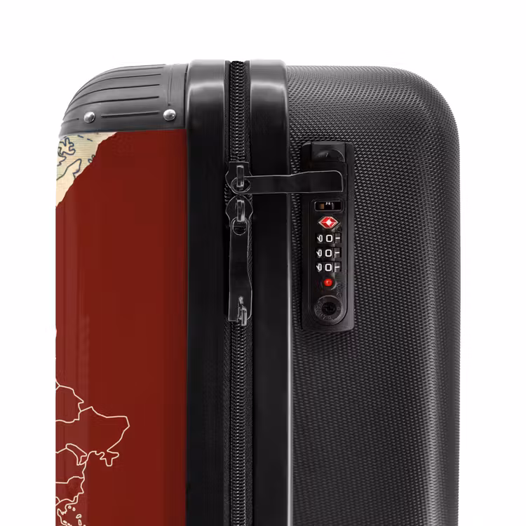 Koffer - Rot – Kamera – Karte - Rood - Camera - Kaart NBS - Handbagage koffer - Vrouwen middel