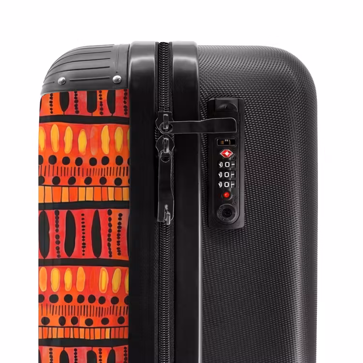 Koffer - Rot – Orange – Ethnisch – Ausdrucksstark – Muster - Rood - Oranje - Etnisch - Expressief - Patroon NBS - Handbagage koffer - Volwassenen Unisex middel