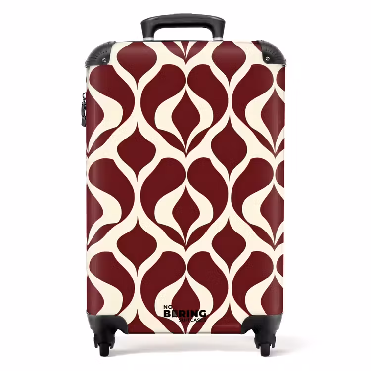 Rood - Druppelpatroon - Grafisch NBS - Handbagage koffer - Volwassenen Unisex middel -productfoto_recht