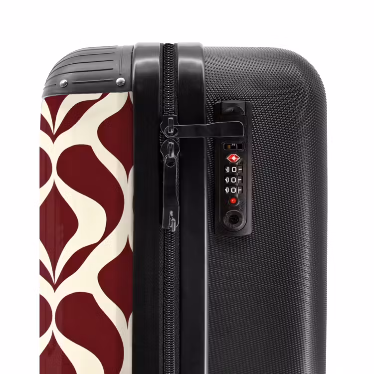 Rood - Druppelpatroon - Grafisch NBS - Handbagage koffer - Volwassenen Unisex middel -slot