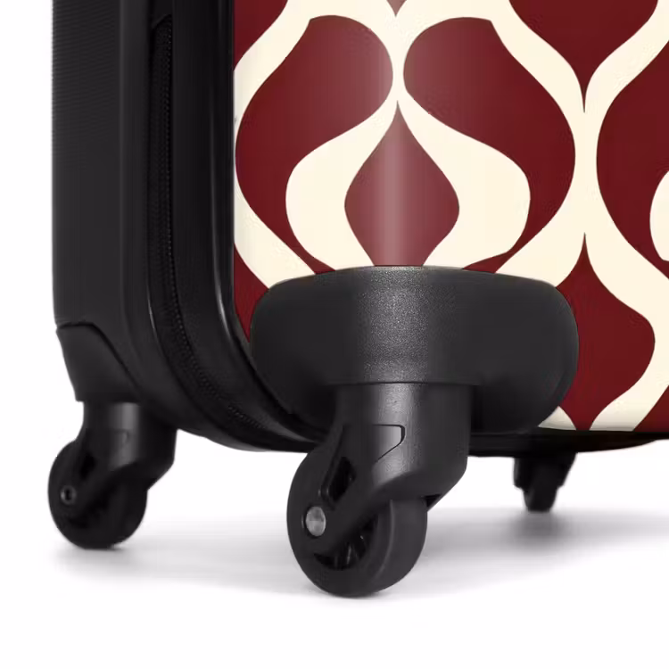 Rood - Druppelpatroon - Grafisch NBS - Handbagage koffer - Volwassenen Unisex middel -wiel