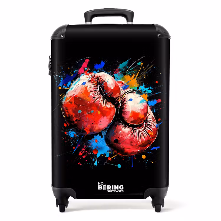 Rode bokshandschoenen met verf NBS - Handbagage koffer - Unisex middel -productfoto_recht