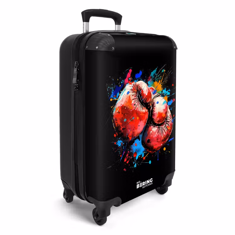 Rode bokshandschoenen met verf NBS - Handbagage koffer - Unisex middel -productfoto_3d