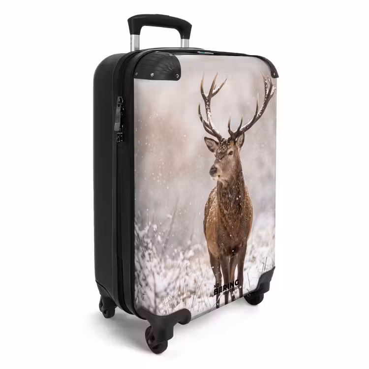 Koffer - Rotwild – Wald – Schnee – Winter – Majestätisch - Edelhert - Bos - Sneeuw - Winter - Majestueus NBS - Handbagage koffer - Volwassenen Unisex middel
