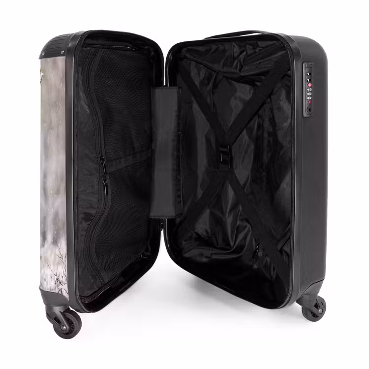 Koffer - Rotwild – Wald – Schnee – Winter – Majestätisch - Edelhert - Bos - Sneeuw - Winter - Majestueus NBS - Handbagage koffer - Volwassenen Unisex middel