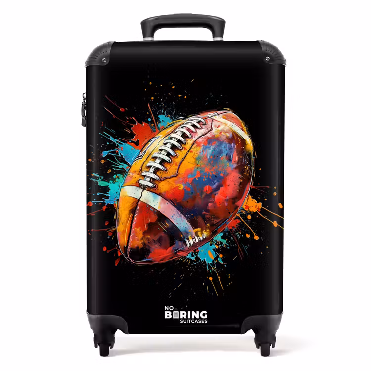 Rugbybal met kleurrijke graffiti NBS - Handbagage koffer - Unisex middel -productfoto_recht