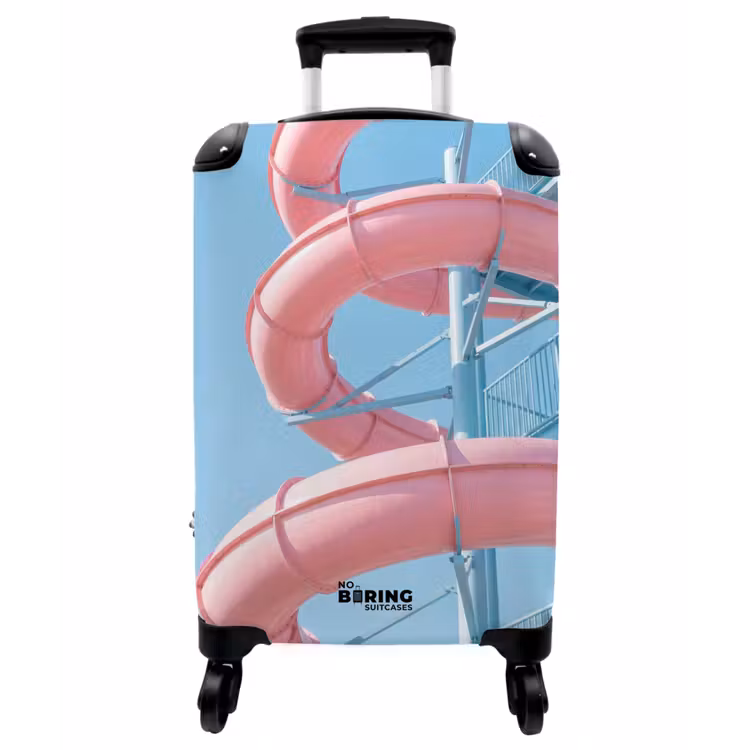 Koffer - Rutsche – Wasserpark – Spirale – Modern – Rosa - Glijbaan - Waterpark - Spiraal - Modern - Roze NBS - Handbagage koffer - Vrouwen middel