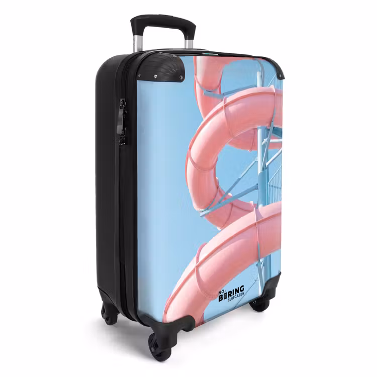 Koffer - Rutsche – Wasserpark – Spirale – Modern – Rosa - Glijbaan - Waterpark - Spiraal - Modern - Roze NBS - Handbagage koffer - Vrouwen middel