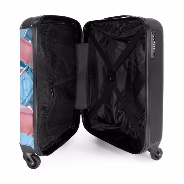 Koffer - Rutsche – Wasserpark – Spirale – Modern – Rosa - Glijbaan - Waterpark - Spiraal - Modern - Roze NBS - Handbagage koffer - Vrouwen middel