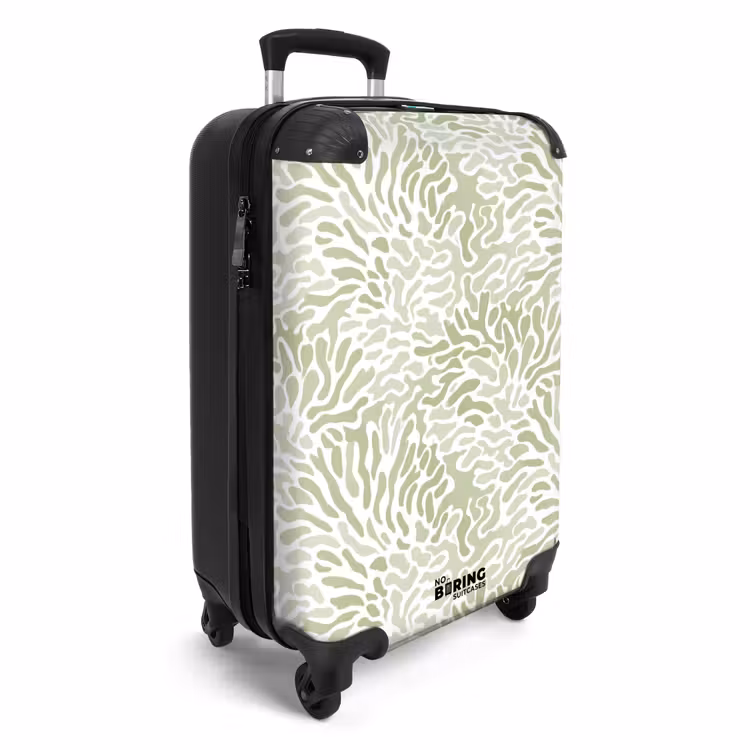 Koffer - Salbeigrün – Abstrakt – Organisch – Koralle – Muster - Saliegroen - Abstract - Organisch - Koraal - Patroon NBS - Handbagage koffer - Volwassenen Unisex middel