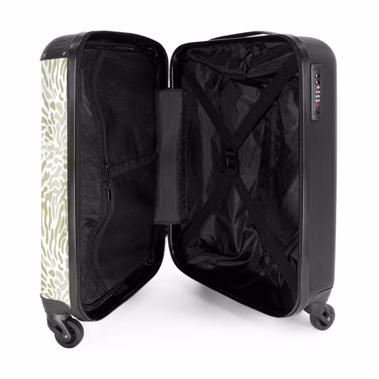 Koffer - Salbeigrün – Abstrakt – Organisch – Koralle – Muster - Saliegroen - Abstract - Organisch - Koraal - Patroon NBS - Handbagage koffer - Volwassenen Unisex middel