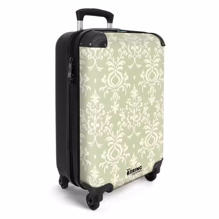 Koffer - Salbeigrün – Barock – Damast – Ornament – Muster - Saliegroen - Barok - Damast - Ornament - Patroon NBS - Handbagage koffer - Volwassenen Unisex middel