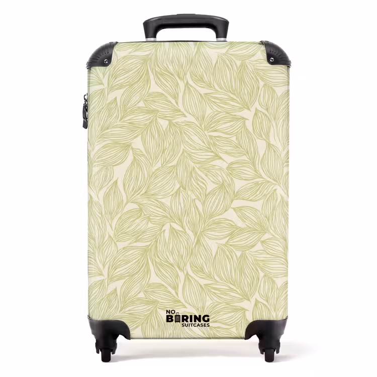 Koffer - Salbeigrün – Botanisch – Blätter – Handgezeichnet – Muster - Saliegroen - Botanisch - Bladeren - Handgetekend - Patroon NBS - Handbagage koffer - Volwassenen Unisex middel