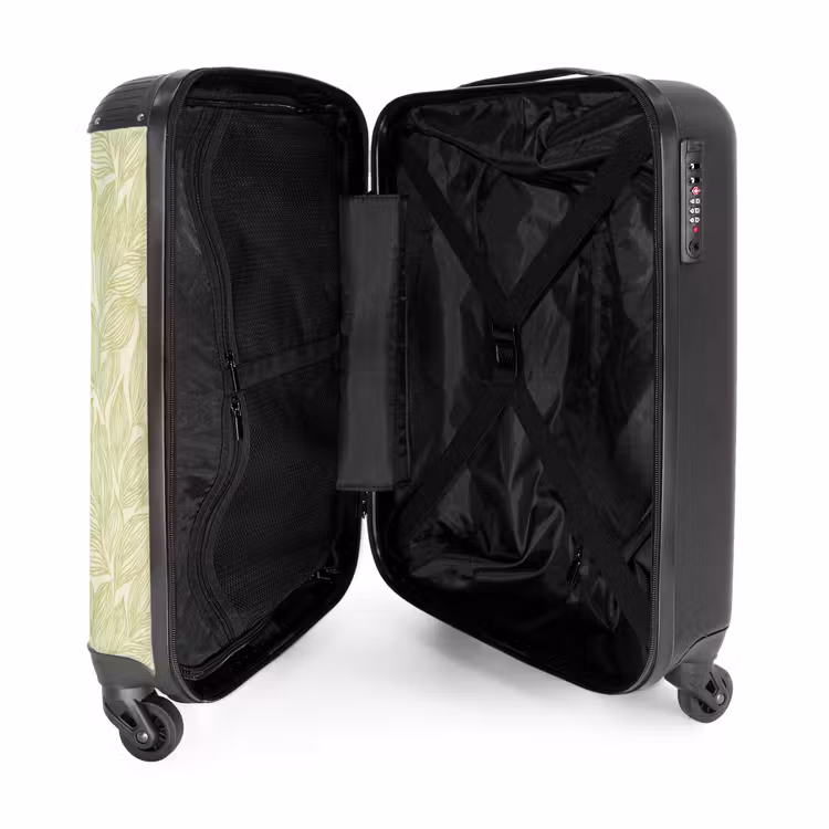 Koffer - Salbeigrün – Botanisch – Blätter – Handgezeichnet – Muster - Saliegroen - Botanisch - Bladeren - Handgetekend - Patroon NBS - Handbagage koffer - Volwassenen Unisex middel