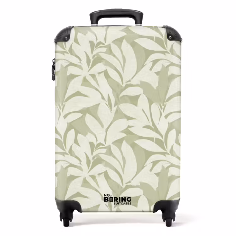 Koffer - Salbeigrün – Botanisch – Minimalistisch – Muster - Saliegroen - Botanisch - Minimalistisch - Patroon NBS - Handbagage koffer - Volwassenen Unisex middel