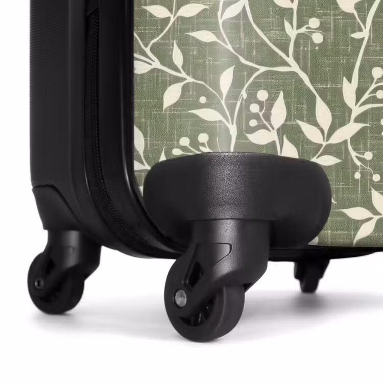 Koffer - Salbeigrün – Botanisch – Zweige – Beeren – Leinen – Muster - Saliegroen - Botanisch - Takken - Besjes - Linnen - Patroon NBS - Handbagage koffer - Volwassenen Unisex middel