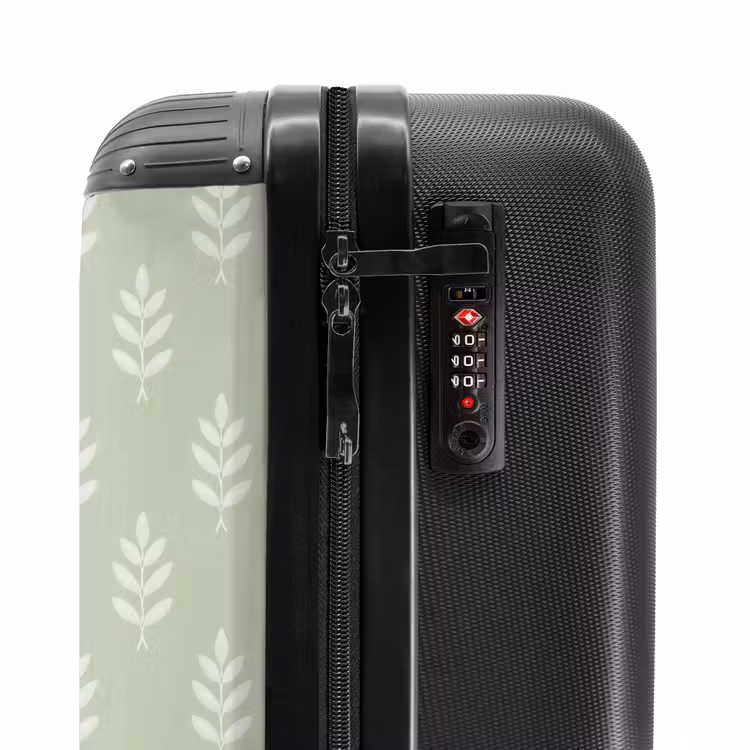 Koffer - Salbeigrün – Botanisch – Zweige – Minimalistisch – Muster - Saliegroen - Botanisch - Takjes - Minimalistisch - Patroon NBS - Handbagage koffer - Volwassenen Unisex middel