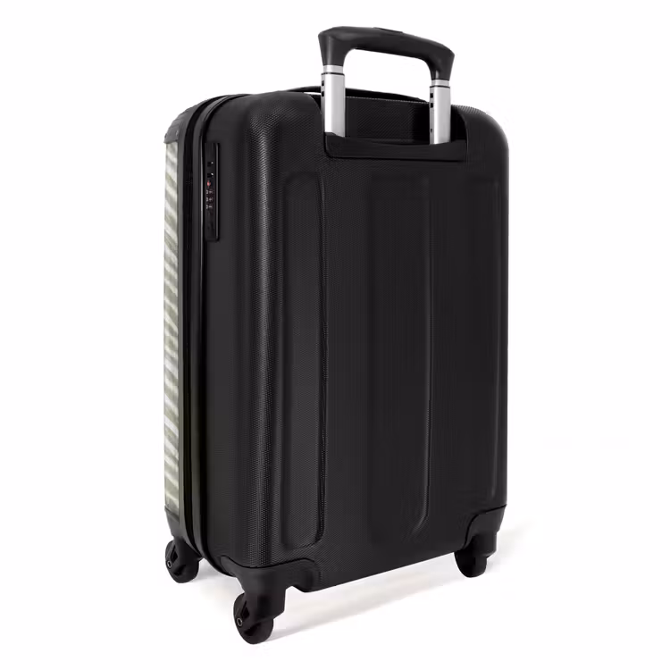 Koffer - Salbeigrün – Fischgrätmuster – Organisch – Pinselstriche – Muster - Saliegroen - Visgraat - Organisch - Penseelstreken - Patroon NBS - Handbagage koffer - Volwassenen Unisex middel