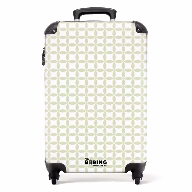 Koffer - Salbeigrün – Geometrisch – Kreise – Muster - Saliegroen - Geometrisch - Cirkels - Patroon NBS - Handbagage koffer - Volwassenen Unisex middel