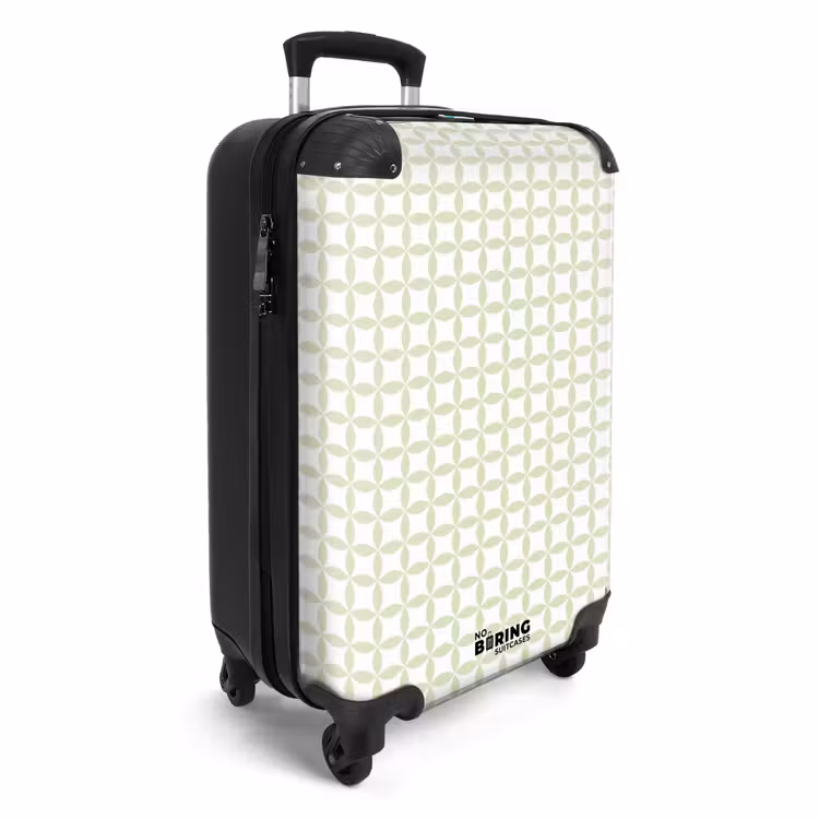 Koffer - Salbeigrün – Geometrisch – Kreise – Muster - Saliegroen - Geometrisch - Cirkels - Patroon NBS - Handbagage koffer - Volwassenen Unisex middel