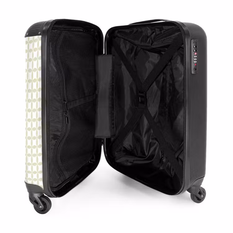 Koffer - Salbeigrün – Geometrisch – Kreise – Muster - Saliegroen - Geometrisch - Cirkels - Patroon NBS - Handbagage koffer - Volwassenen Unisex middel