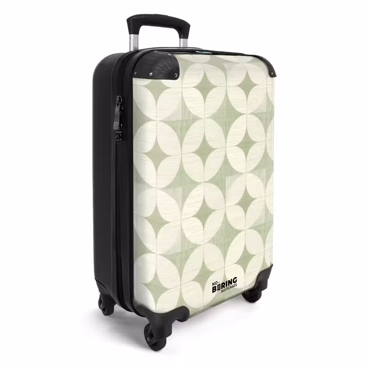 Koffer - Salbeigrün – Geometrisch – Retro - Saliegroen - Geometrisch - Retro NBS - Handbagage koffer - Volwassenen Unisex middel