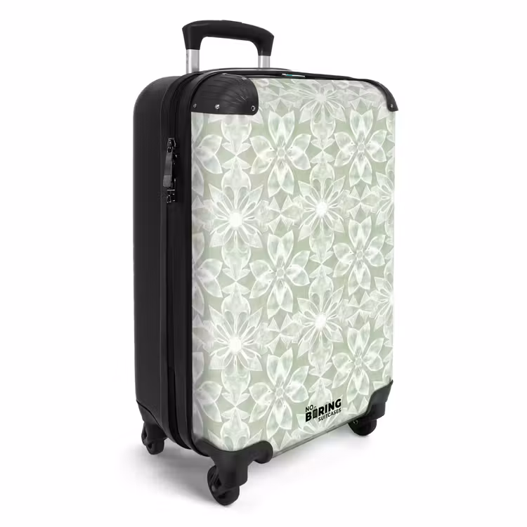 Koffer - Salbeigrün – Symmetrisch – Mandala – Ornament – Muster - Saliegroen - Symmetrisch - Mandala - Ornament - Patroon NBS - Handbagage koffer - Volwassenen Unisex middel