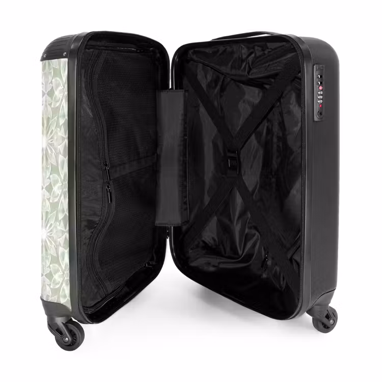 Koffer - Salbeigrün – Symmetrisch – Mandala – Ornament – Muster - Saliegroen - Symmetrisch - Mandala - Ornament - Patroon NBS - Handbagage koffer - Volwassenen Unisex middel