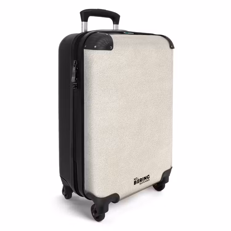 Zandkleurig - Modern - Egaal NBS - Handbagage koffer - Volwassenen Unisex middel -productfoto_3d