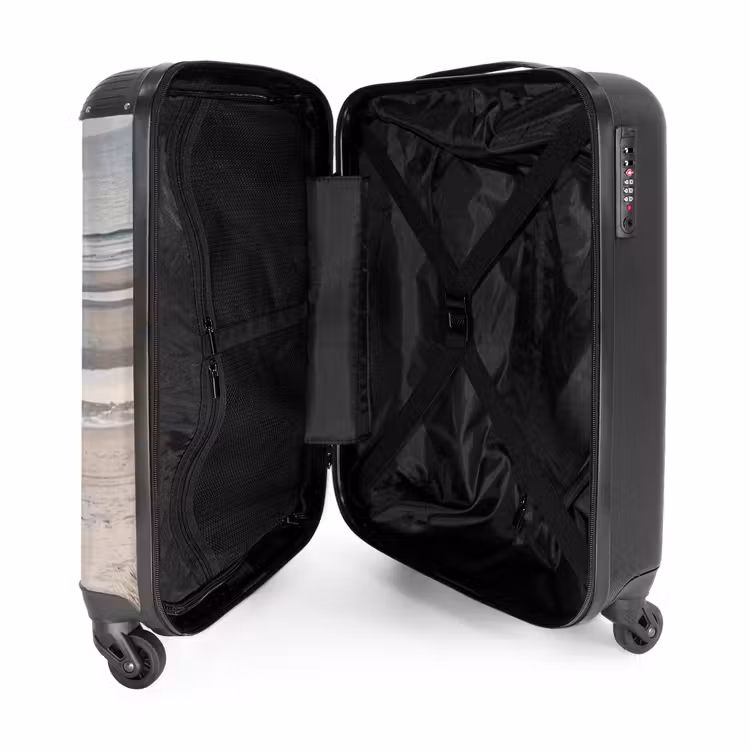 Zandstrand - Bewolkt - Duinen NBS - Handbagage koffer - Volwassenen Unisex middel -binnenkant