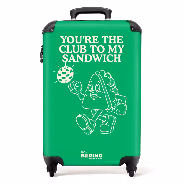 Koffer - Sandwich – Grün – Discokugel - Sandwich - Groen - discobal NBS - Handbagage koffer - Volwassenen Unisex middel
