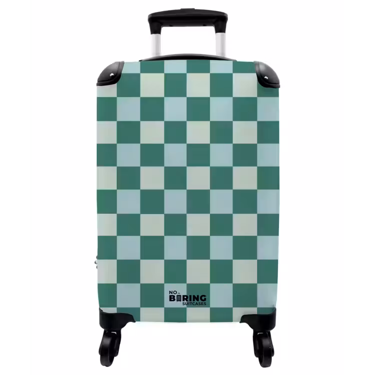 Koffer - Schach – Klassisch – Grün - Schaak - Klassiek - Groen NBS - Handbagage koffer - Vrouwen middel