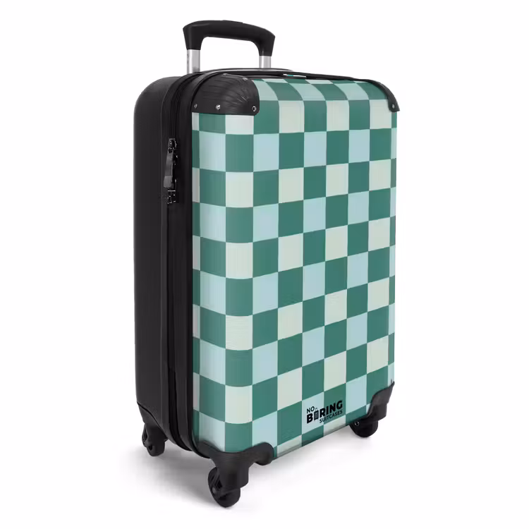 Koffer - Schach – Klassisch – Grün - Schaak - Klassiek - Groen NBS - Handbagage koffer - Vrouwen middel